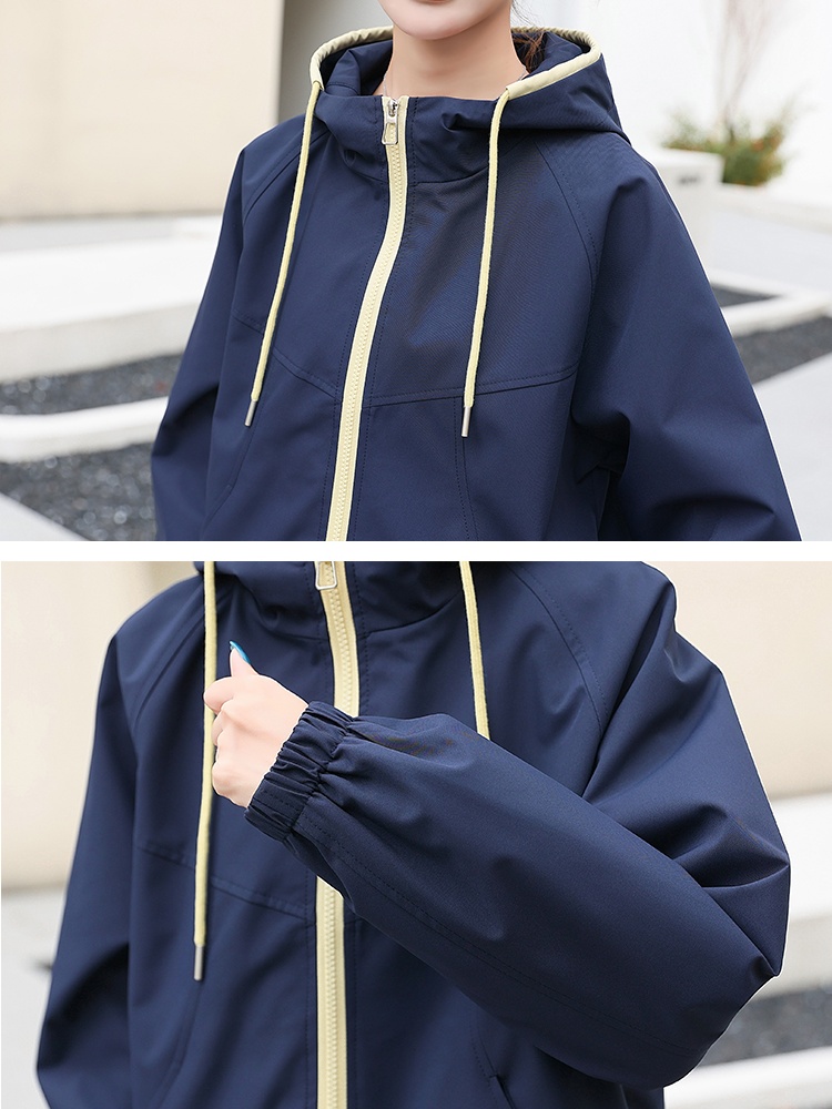 Simple Western style coat hooded Casual tops for women