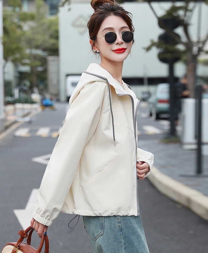 Simple Western style coat hooded Casual tops for women