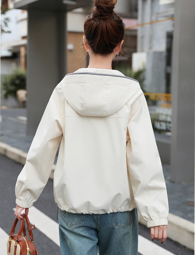 Simple Western style coat hooded Casual tops for women