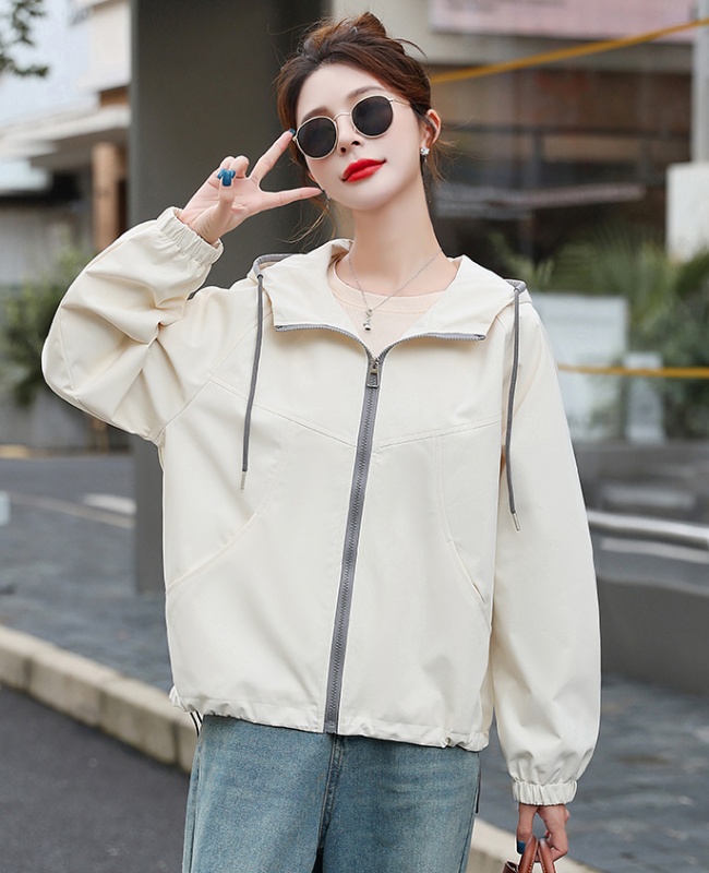 Simple Western style coat hooded Casual tops for women
