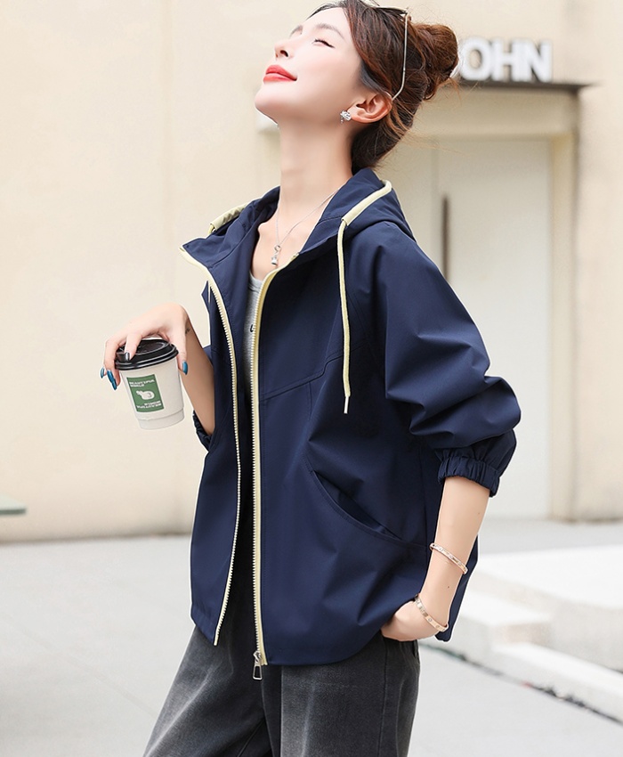 Simple Western style coat hooded Casual tops for women