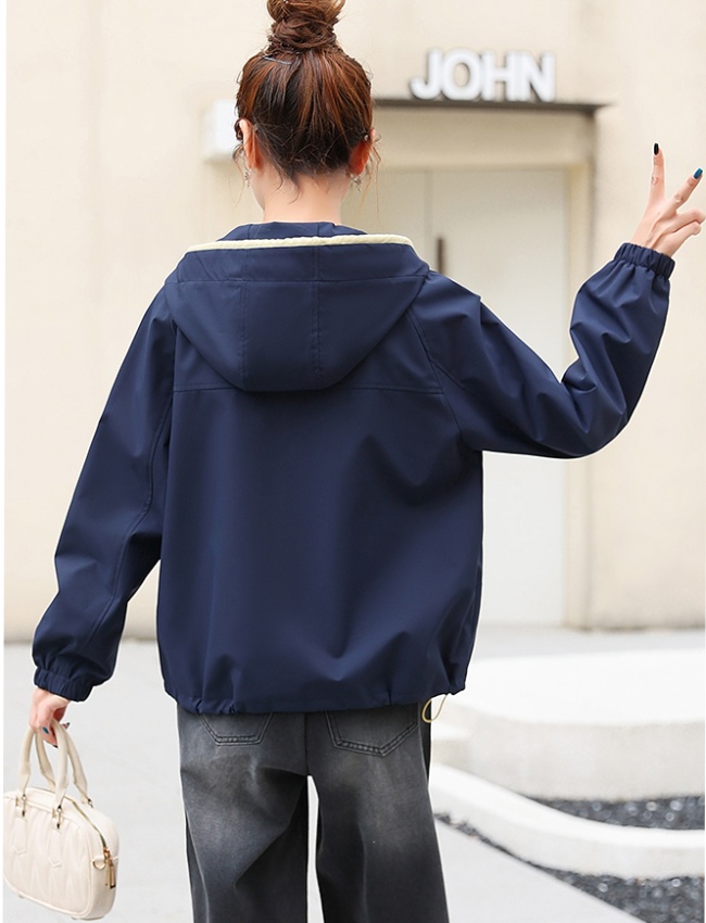 Simple Western style coat hooded Casual tops for women