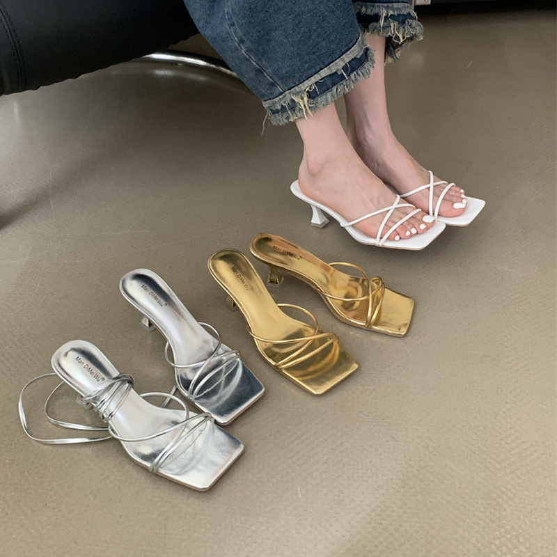 Fine-root temperament sandals summer high-heeled shoes