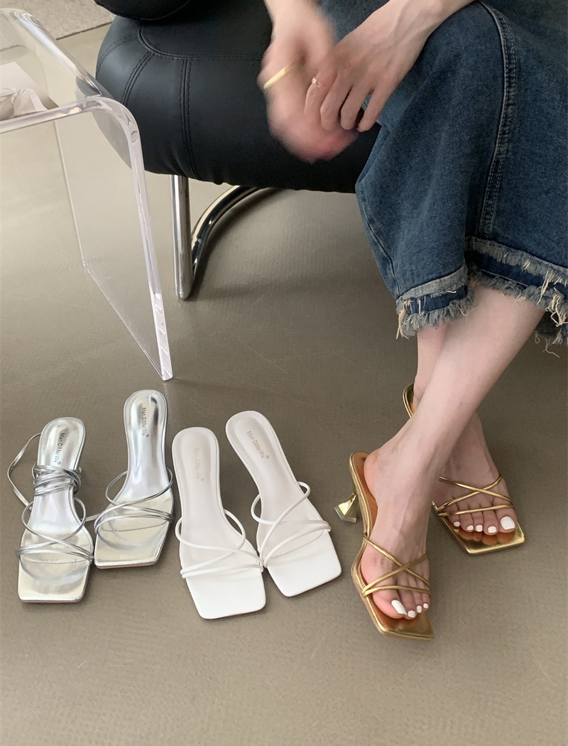 Fine-root temperament sandals summer high-heeled shoes