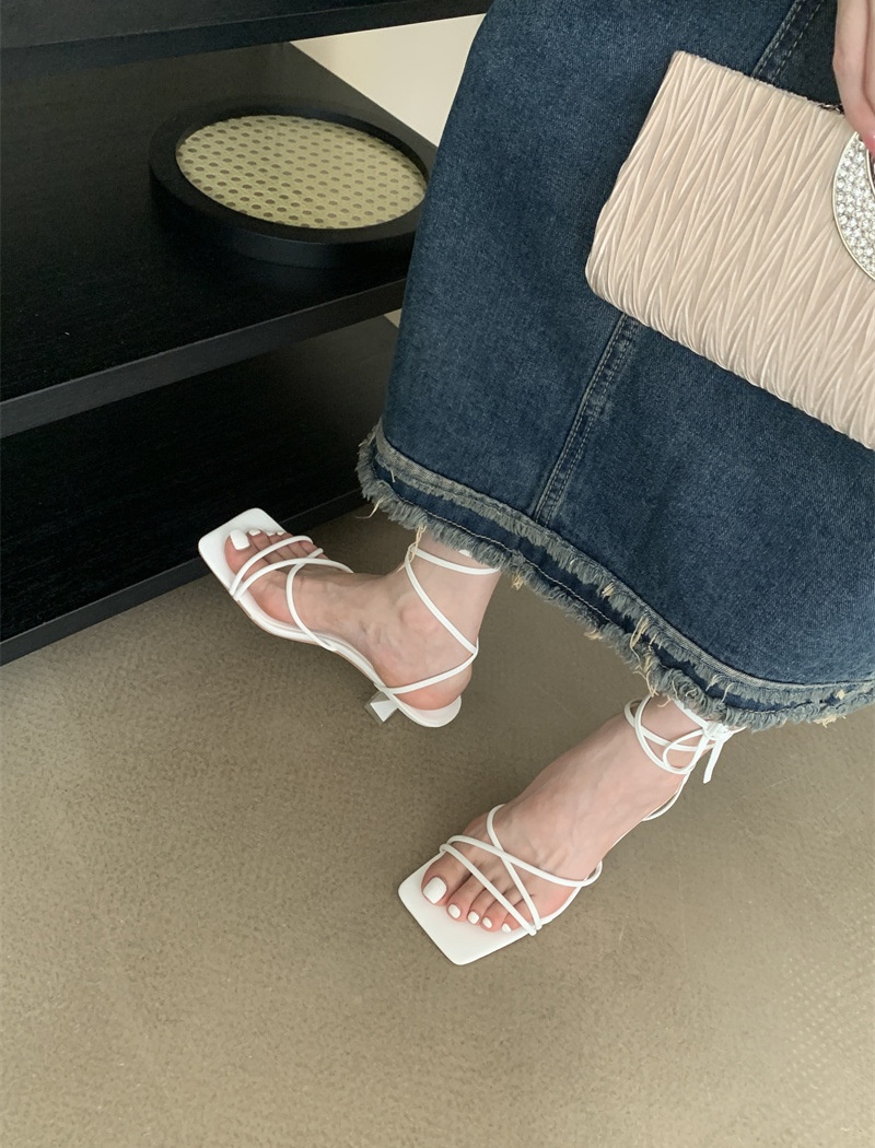 Fine-root temperament sandals summer high-heeled shoes