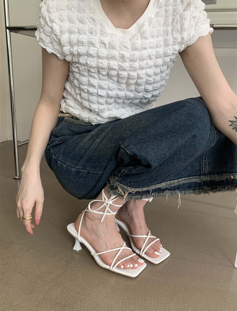 Fine-root temperament sandals summer high-heeled shoes
