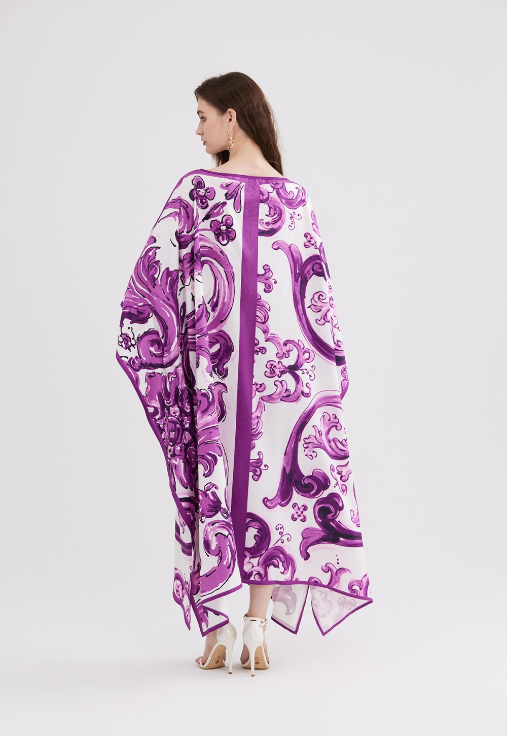 Loose bow purple bandage big skirt bat summer dress
