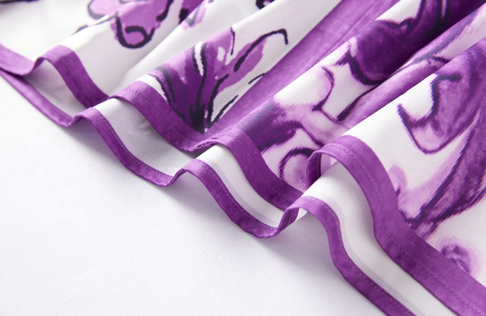 Loose bow purple bandage big skirt bat summer dress