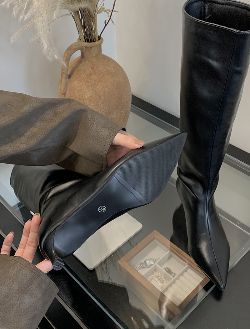 Pointed fashion thigh boots not exceed knee stilettos