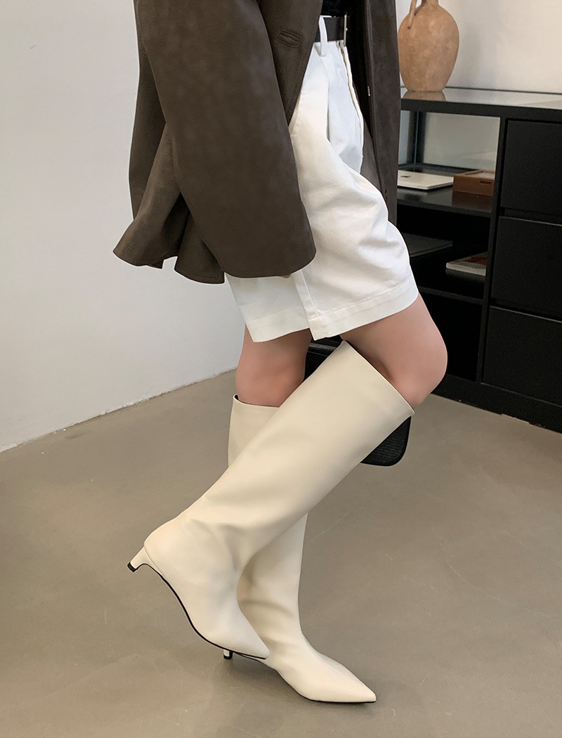 Pointed fashion thigh boots not exceed knee stilettos