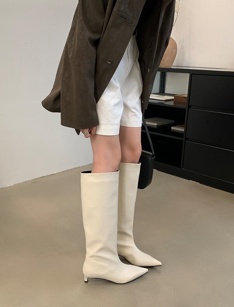 Pointed fashion thigh boots not exceed knee stilettos