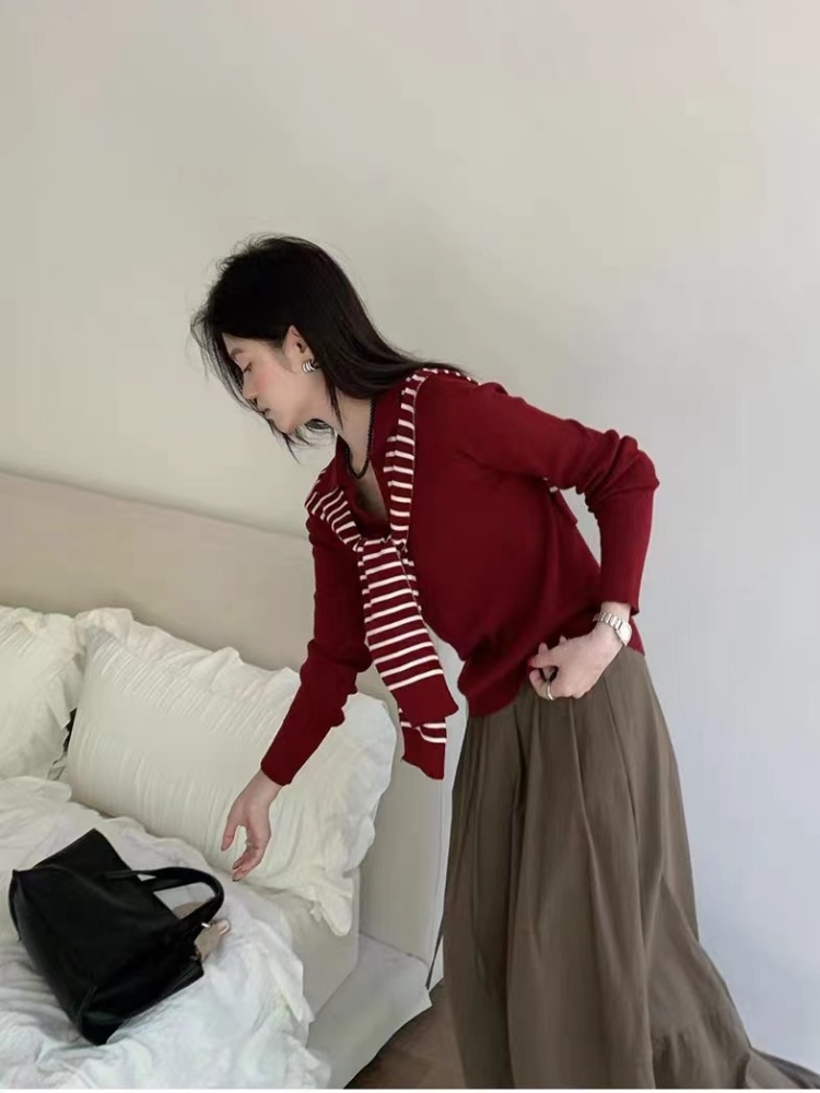 All-match embroidery fashion knitted cardigan