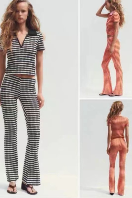 Lapel high waist flare pants Casual shirts 2pcs set