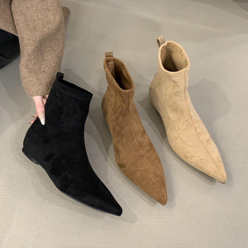 Within increased boots pointed short boots for women
