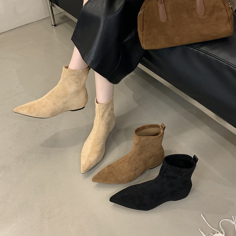 Within increased boots pointed short boots for women