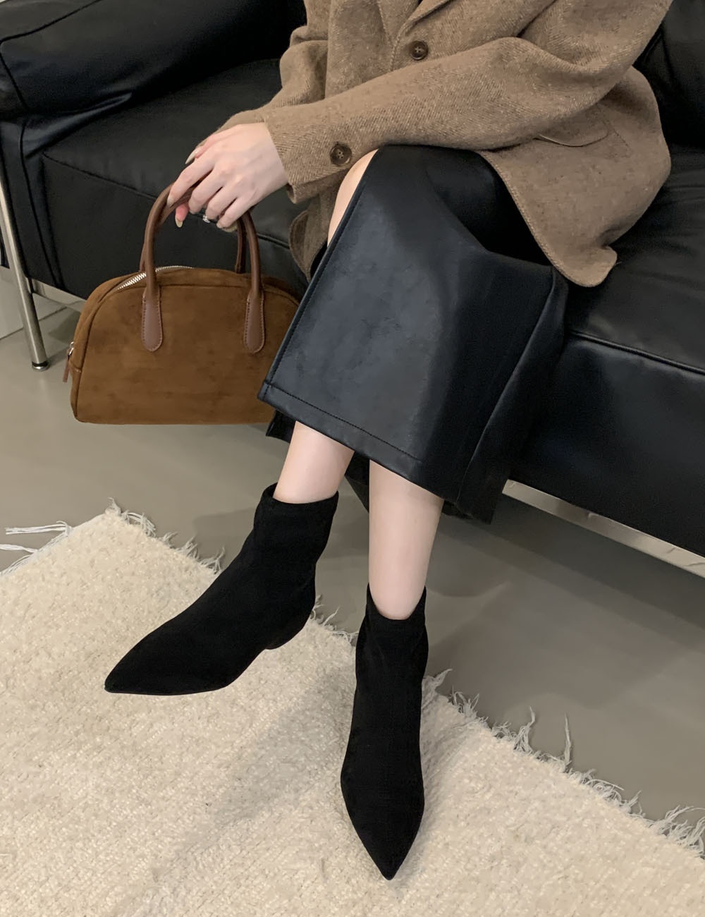 Within increased boots pointed short boots for women