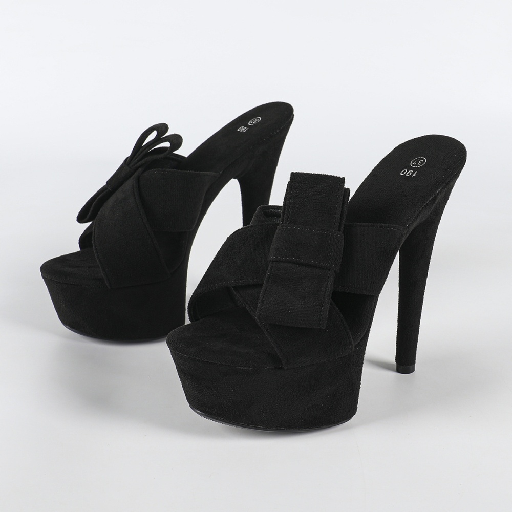 Thick summer high-heeled sexy slippers for women