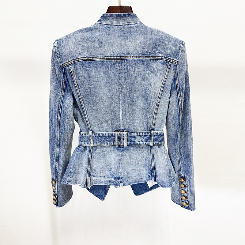 Slim waistband washed jacket autumn fashion coat