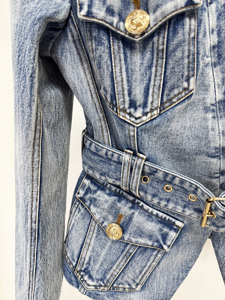 Slim waistband washed jacket autumn fashion coat