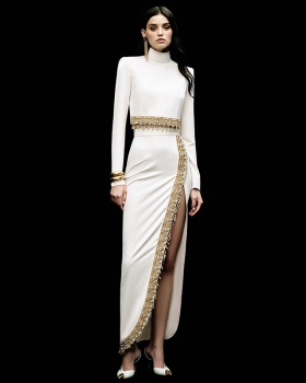 Fashion short tops beading long skirt 2pcs set