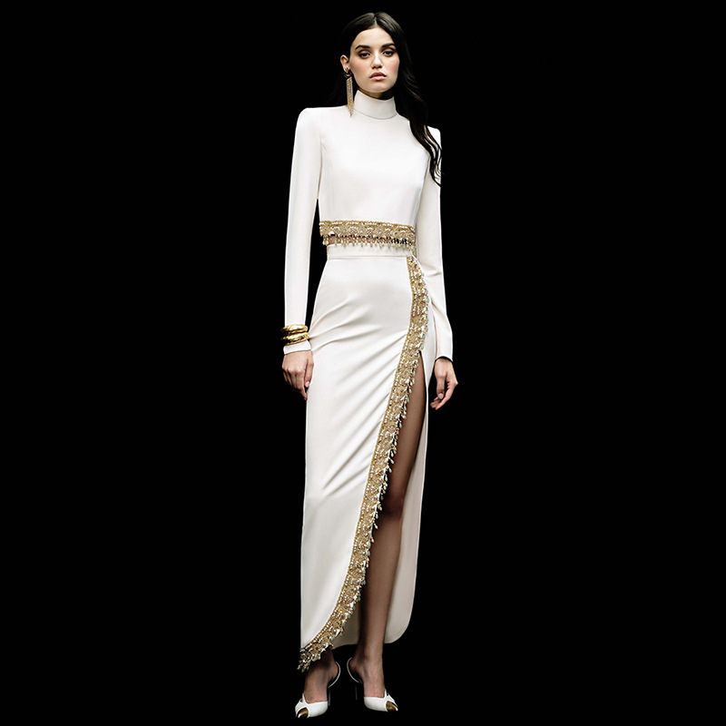 Fashion short tops beading long skirt 2pcs set