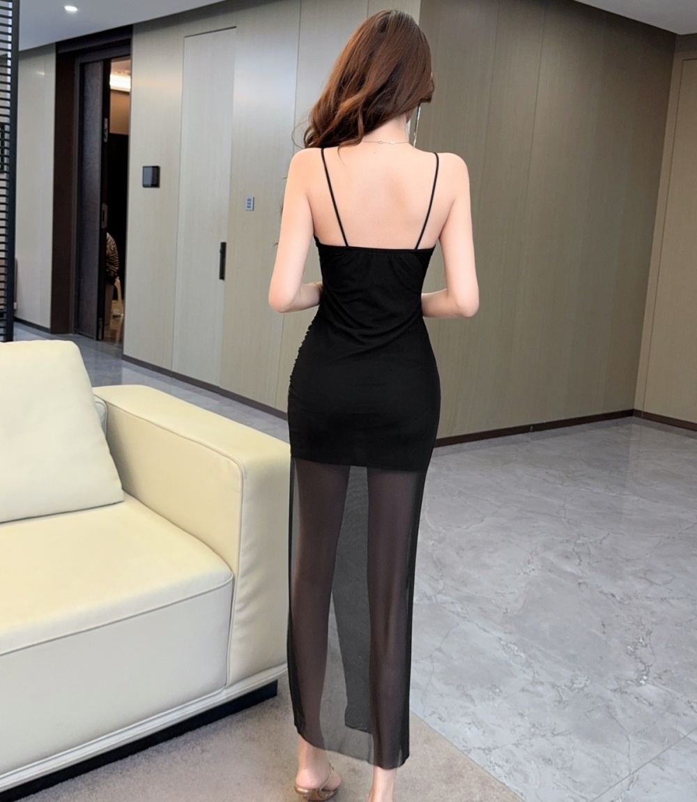 Sling high slit dress long sexy formal dress