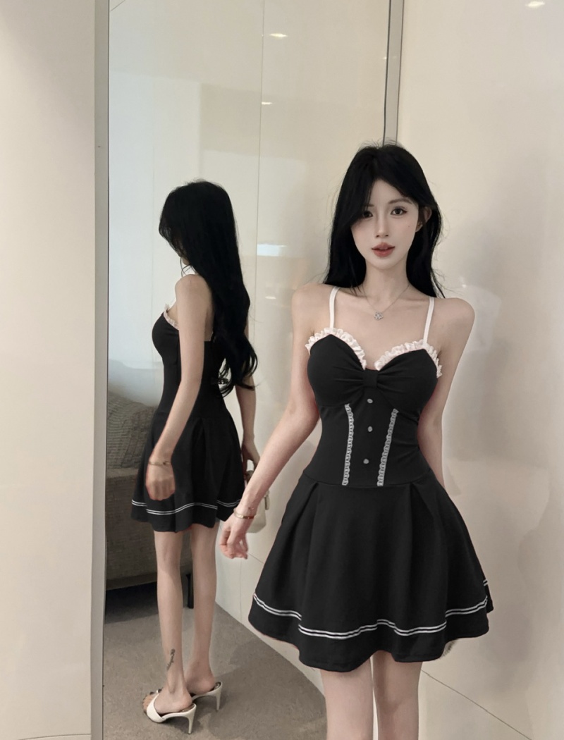 Bottoming spicegirl dress A-line wrapped chest strap dress