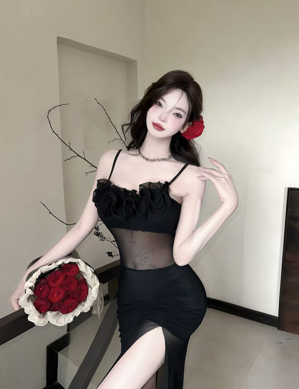 Sandy beach vacation halter enticement dress for women