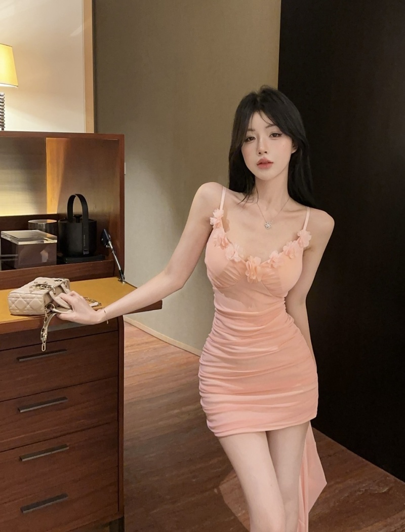 Enticement sexy shawl long sleeve dress 2pcs set