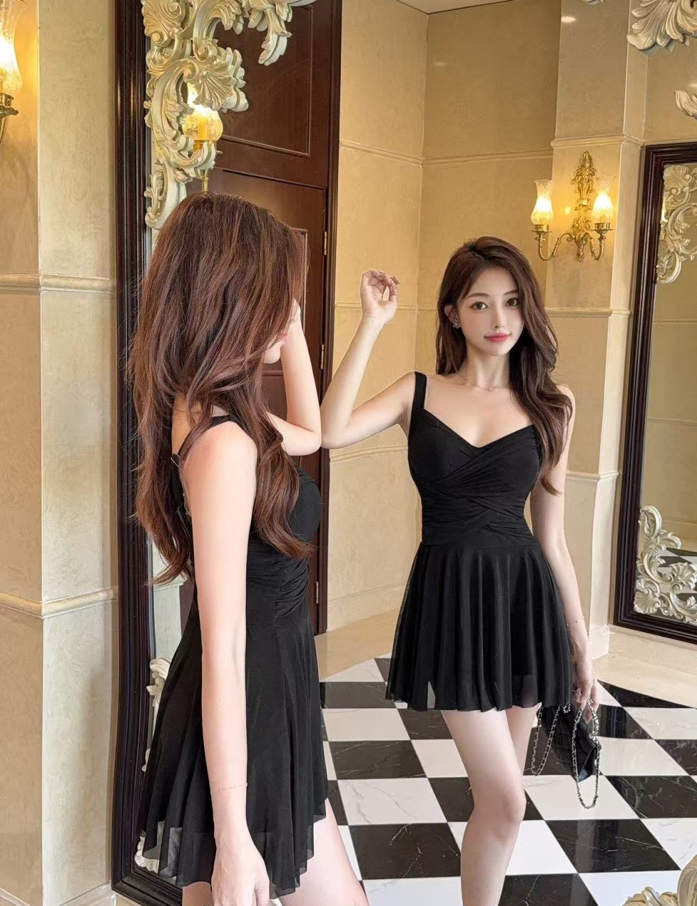 Tight mermaid bottoming sexy sling dress