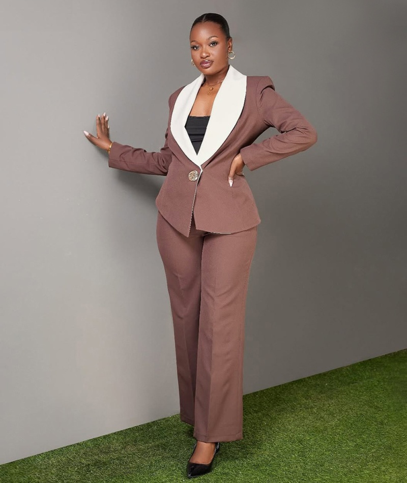 Large lapel elegant Casual business suit 2pcs set