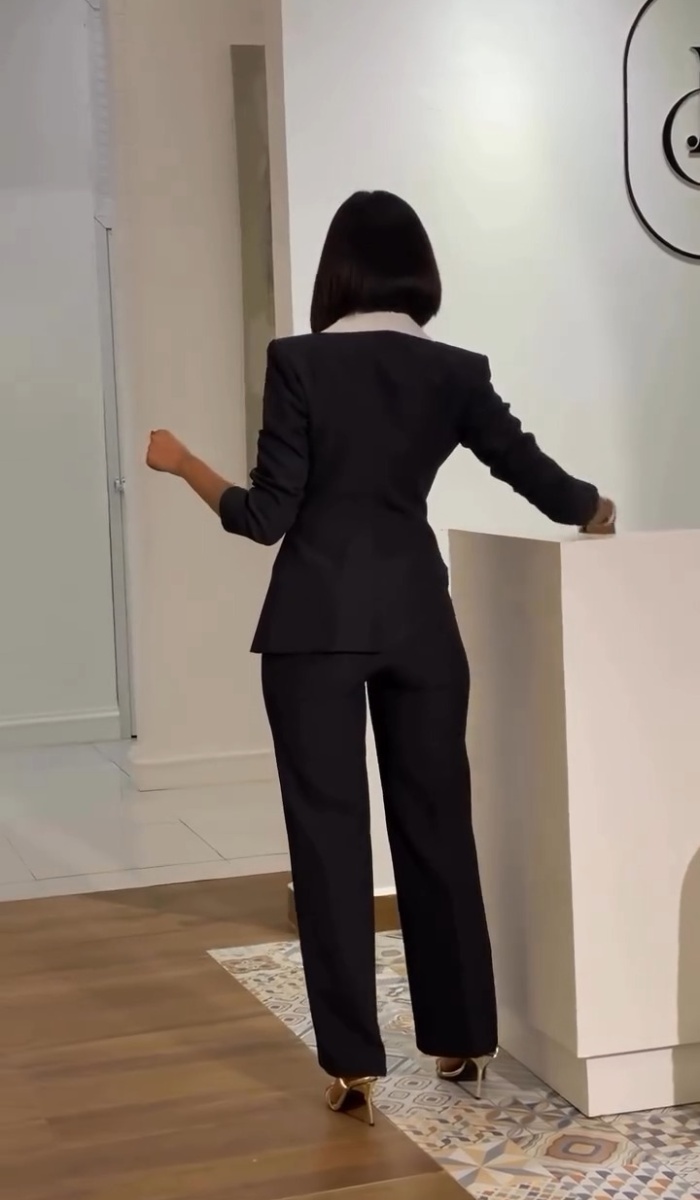Large lapel elegant Casual business suit 2pcs set