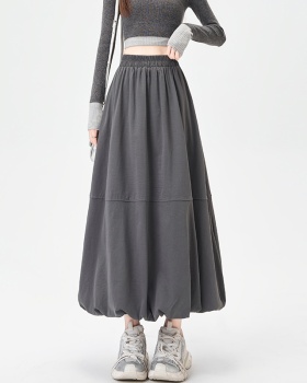 Bud splice autumn long dress A-line lantern skirt