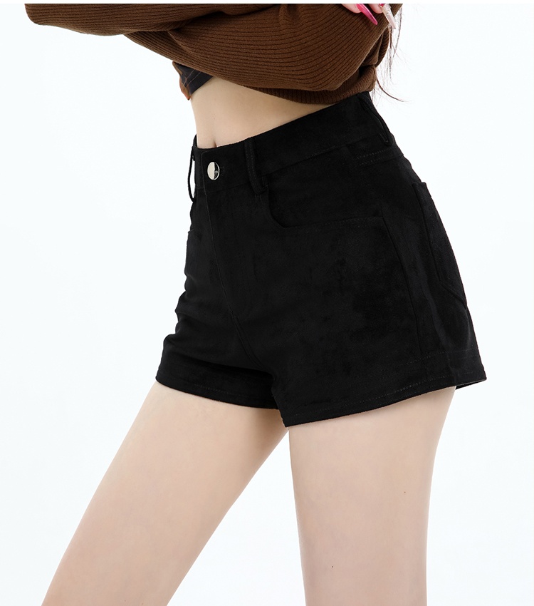 Leather cashmere autumn boots pants slim shorts for women