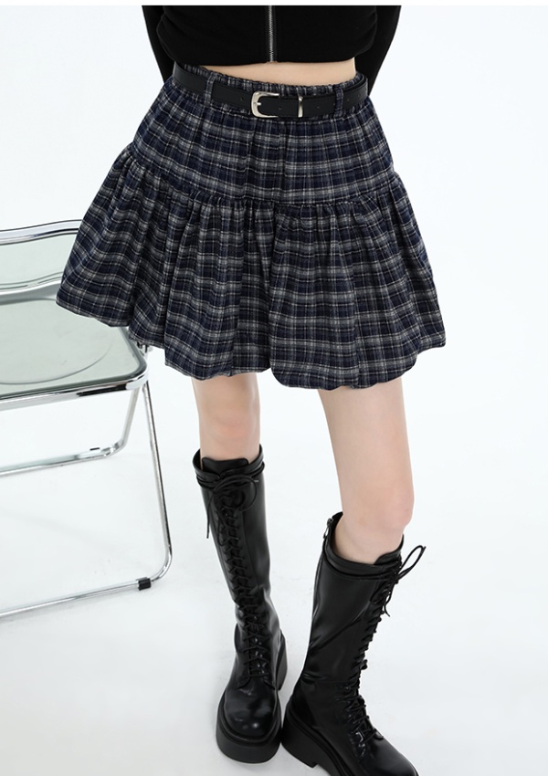 Bud A-line slim puff skirt retro autumn skirt for women
