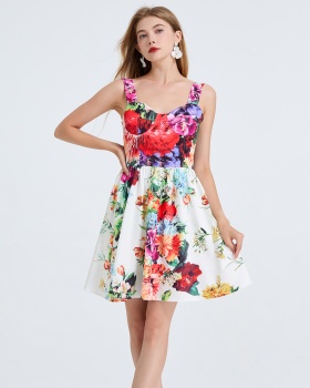 Wrapped chest elastic back elasticity high waist short dress