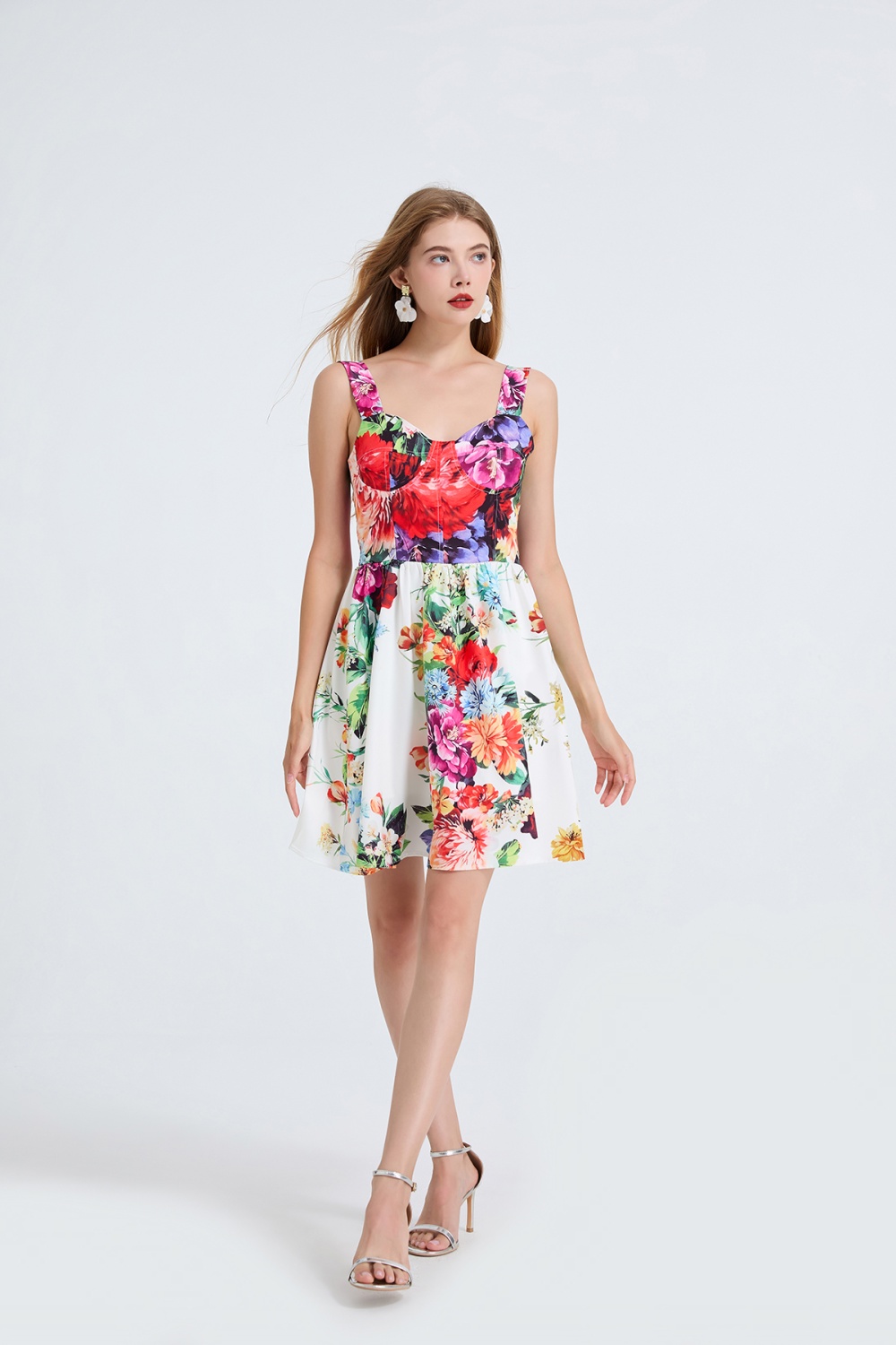 Wrapped chest elastic back elasticity high waist short dress
