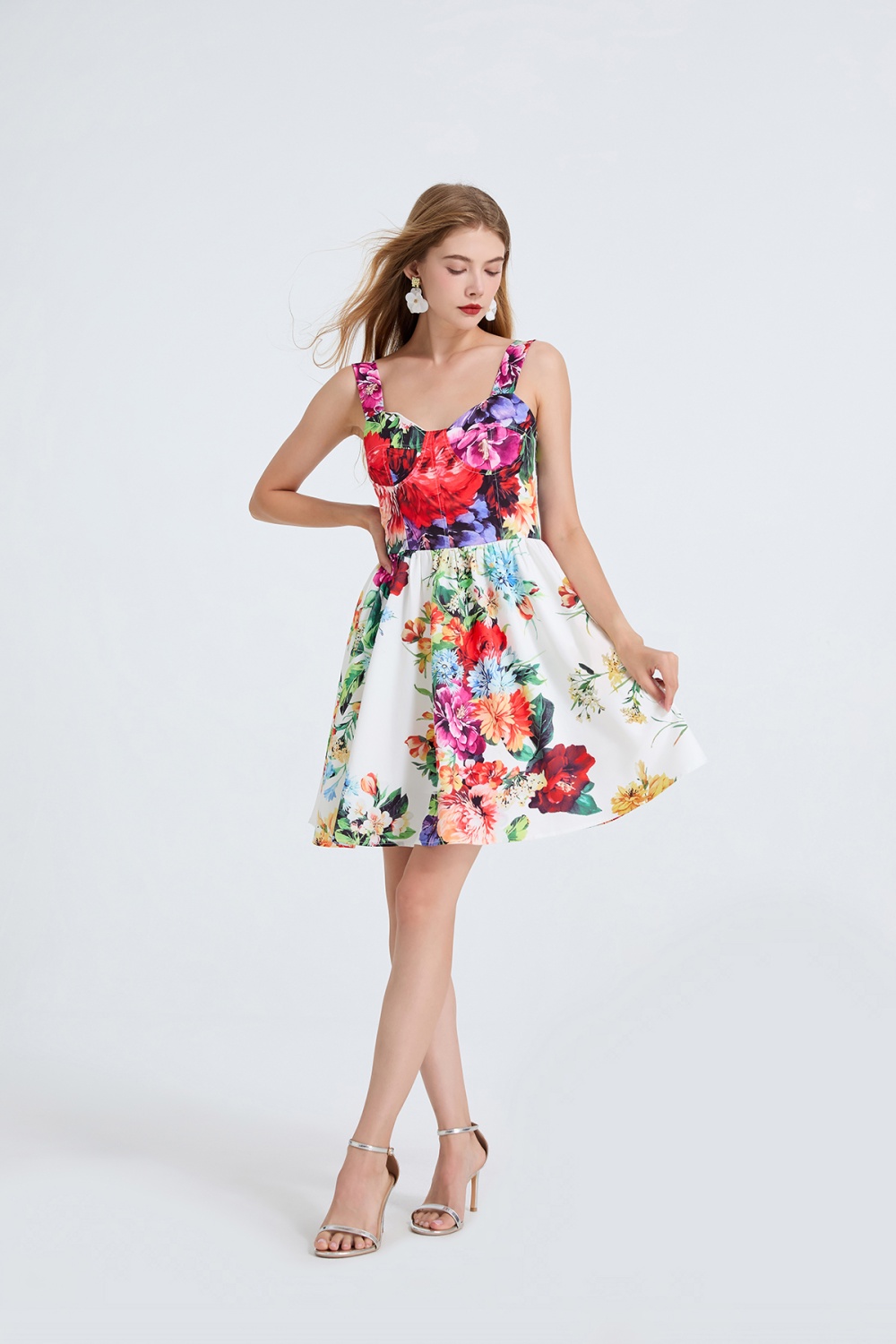 Wrapped chest elastic back elasticity high waist short dress