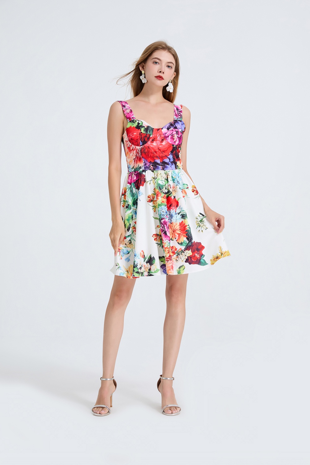 Wrapped chest elastic back elasticity high waist short dress