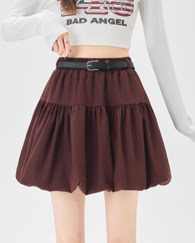 High waist lantern puff skirt A-line bud skirt for women