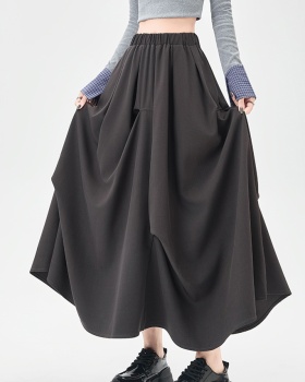 Long irregular autumn A-line big skirt skirt for women