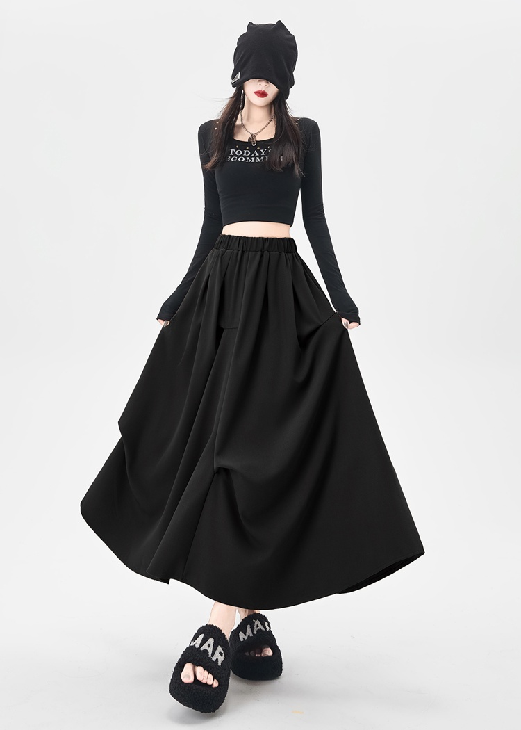 Long irregular autumn A-line big skirt skirt for women