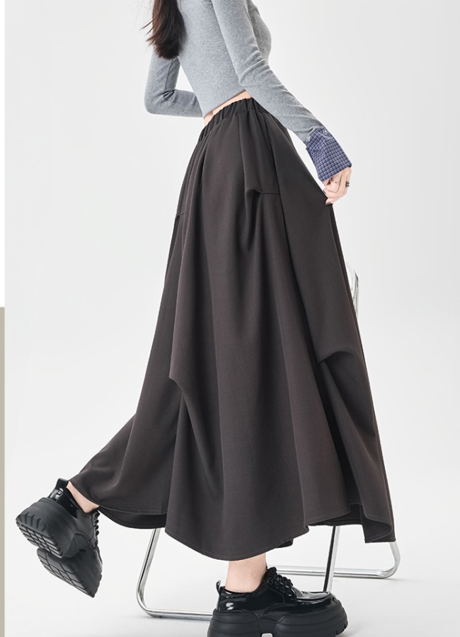 Long irregular autumn A-line big skirt skirt for women