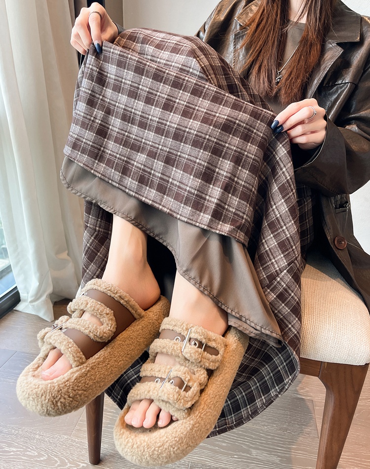 A-line drawstring retro long Casual autumn skirt for women