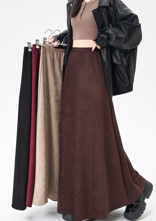 Drape A-line long skirt autumn skirt for women