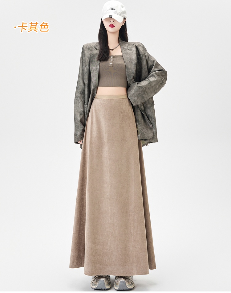 Drape A-line long skirt autumn skirt for women