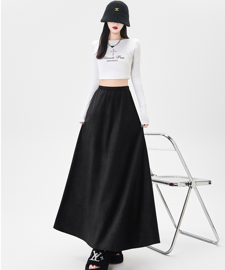 Drape A-line long skirt autumn skirt for women