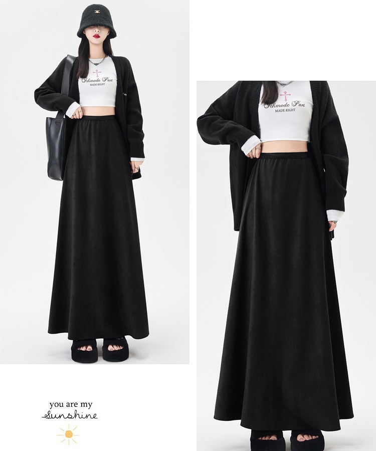 Drape A-line long skirt autumn skirt for women