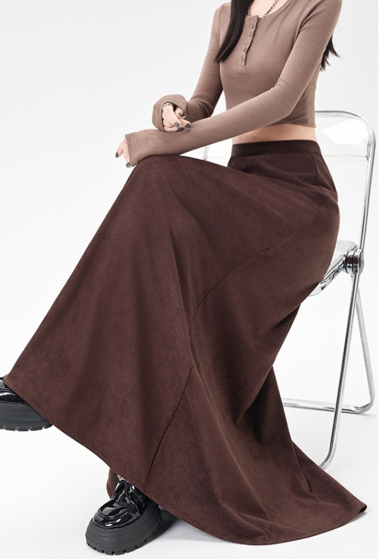 Drape A-line long skirt autumn skirt for women