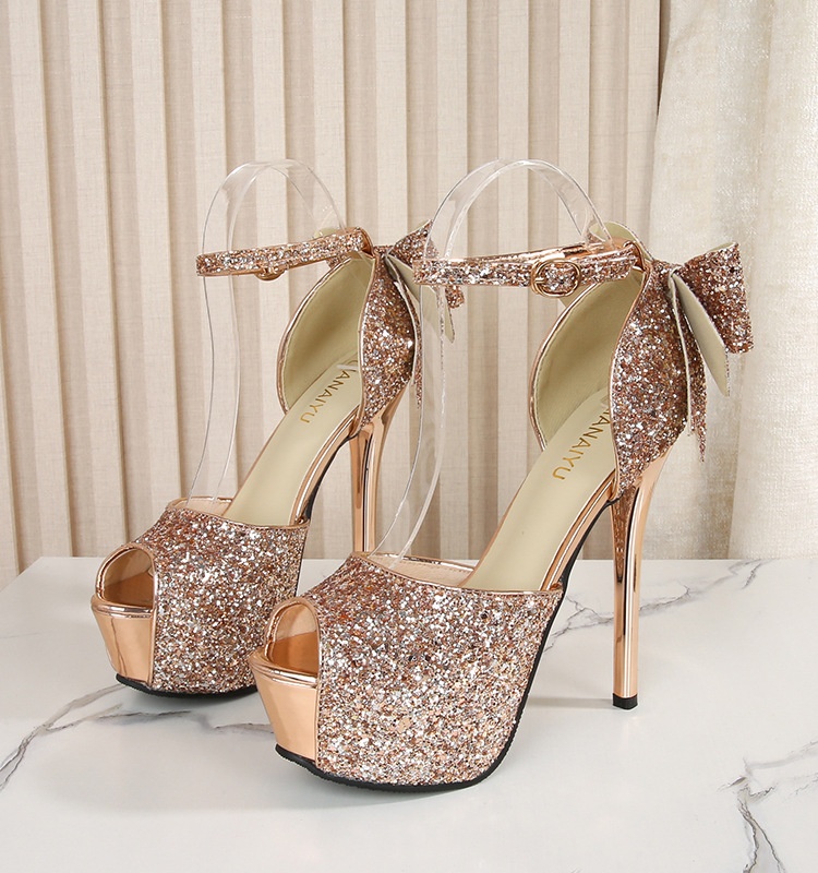 Banquet sequins platform bride wedding shoes for women